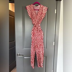 Zara Red, Black and White Jumpsuit